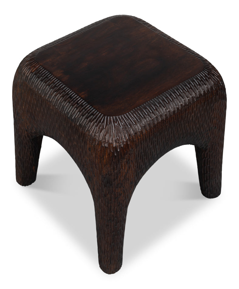 Molten Carved Side Table by Sarreid Ltd - view 4