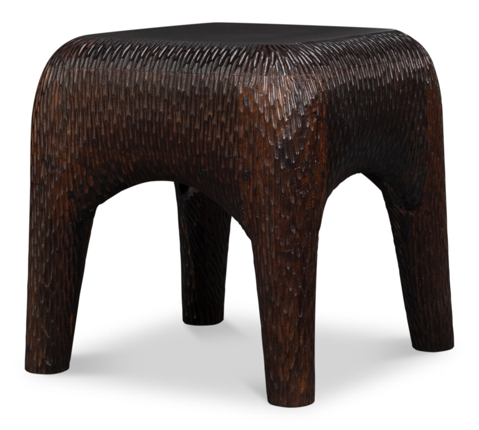 Molten Carved Side Table by Sarreid Ltd - view 6