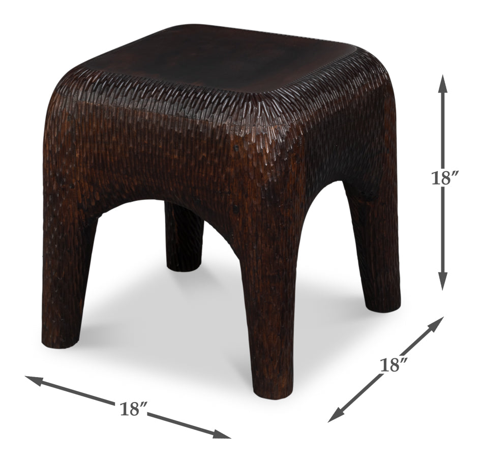 Molten Carved Side Table by Sarreid Ltd - view 7