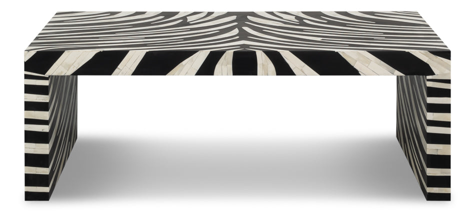 Meridian Bone Inlay Cocktail Table by Sarreid Ltd - view 2