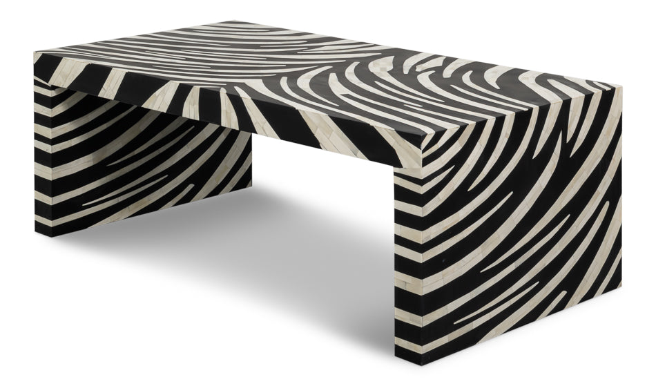 Meridian Bone Inlay Cocktail Table by Sarreid Ltd - view 3