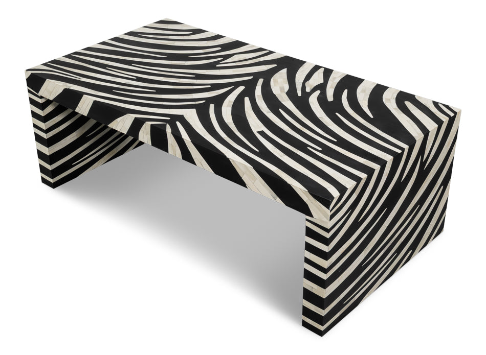 Meridian Bone Inlay Cocktail Table by Sarreid Ltd - view 4
