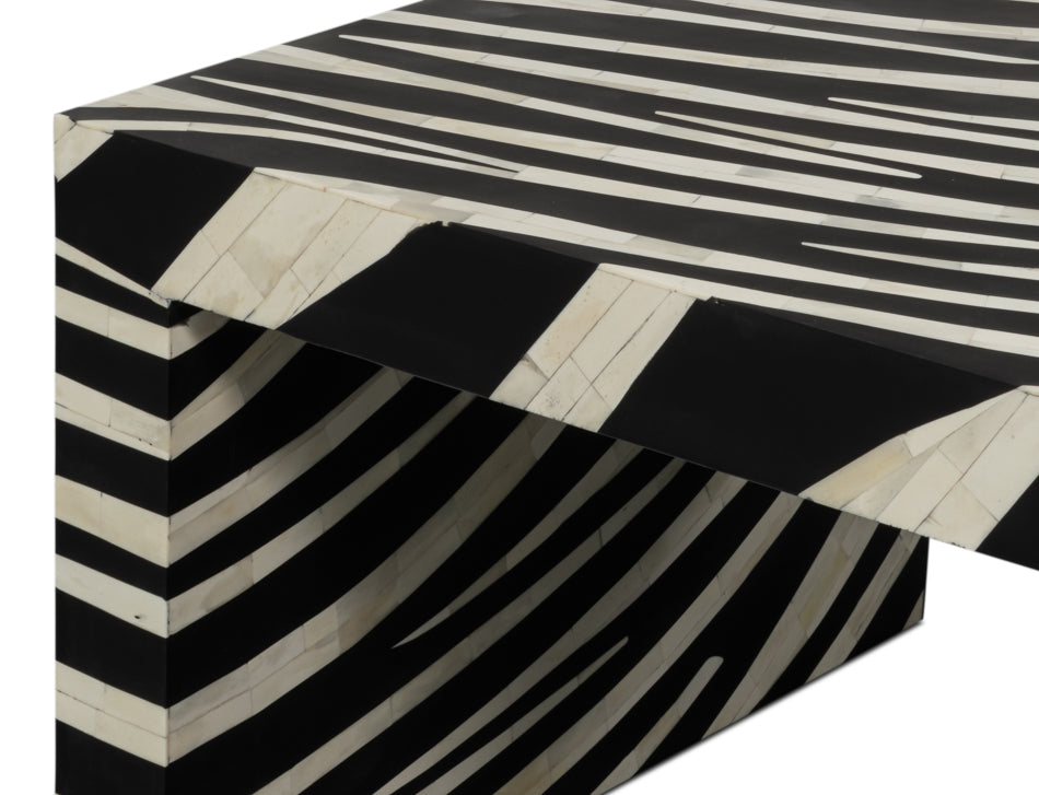 Meridian Bone Inlay Cocktail Table by Sarreid Ltd - view 6