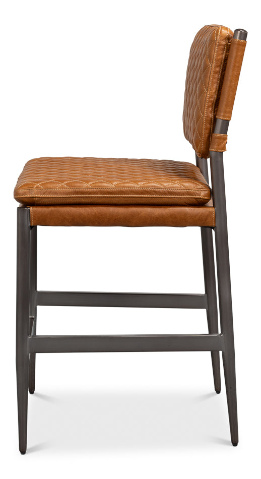 Harley Counter Stool, Quilted by Sarreid Ltd - view 2