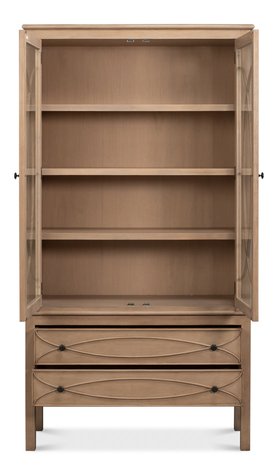 Cecile Bookcase, Beige by Sarreid Ltd - view 3