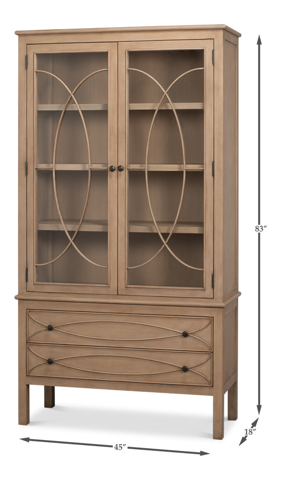 Cecile Bookcase, Beige by Sarreid Ltd - view 7