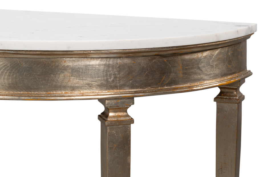 Wycliffe Gold Leaf Demilune by Sarreid Ltd - view 9