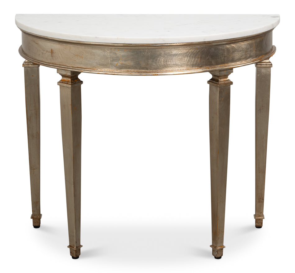 Wycliffe Gold Leaf Demilune by Sarreid Ltd - view 2