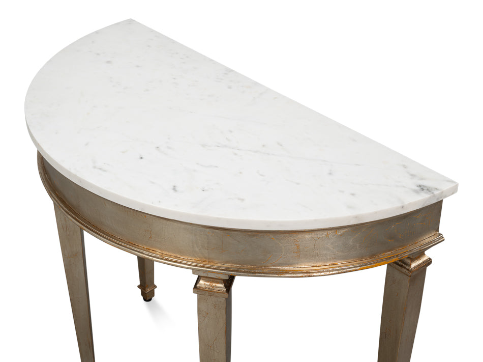 Wycliffe Gold Leaf Demilune by Sarreid Ltd - view 4