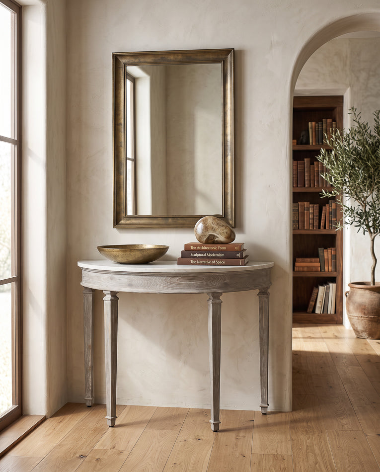 Wycliffe Gold Leaf Demilune by Sarreid Ltd - view 12