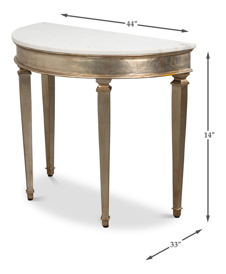 Wycliffe Gold Leaf Demilune by Sarreid Ltd - view 7