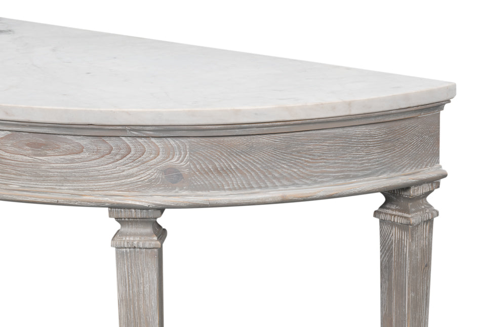 Wycliffe Drift Pine Demilune by Sarreid Ltd - view 9