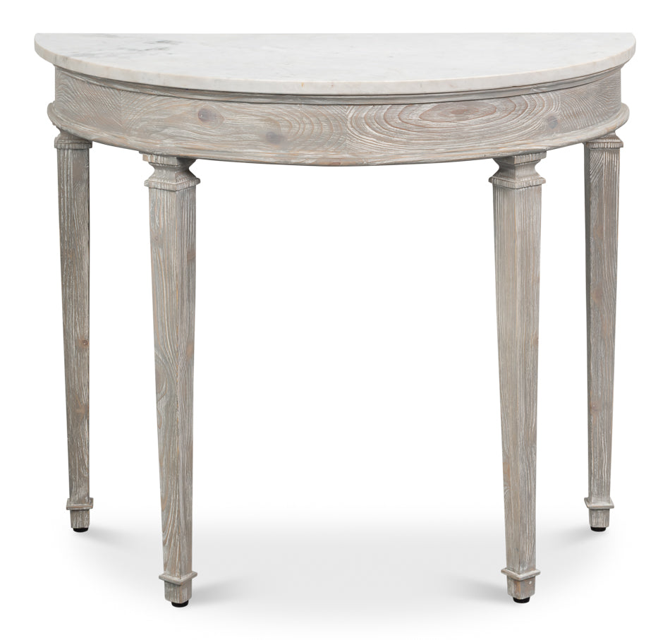 Wycliffe Drift Pine Demilune by Sarreid Ltd - view 2