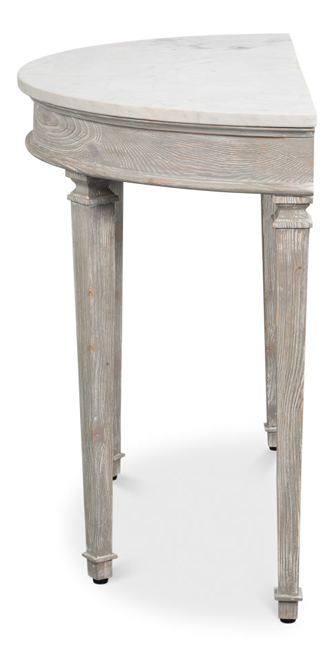 Wycliffe Drift Pine Demilune by Sarreid Ltd - view 3