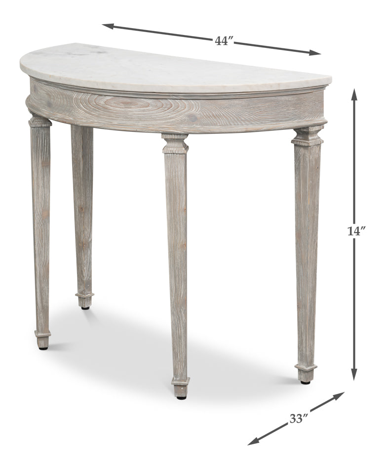 Wycliffe Drift Pine Demilune by Sarreid Ltd - view 7