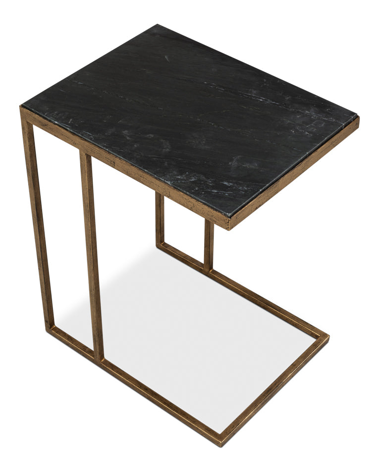 Patsy Side Table - Black Marble by Sarreid Ltd - view 4