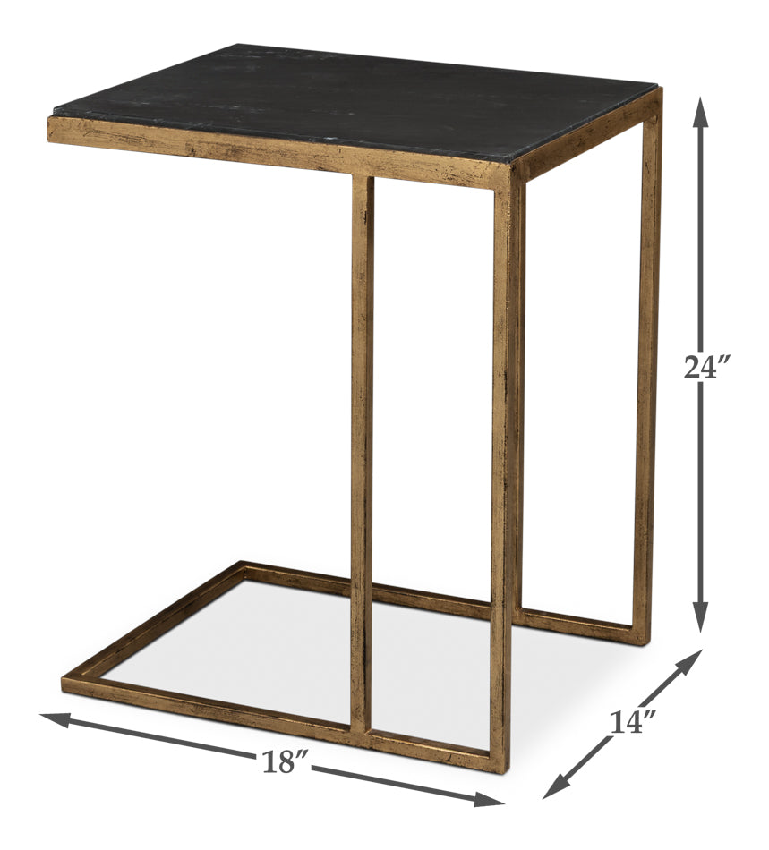 Patsy Side Table - Black Marble by Sarreid Ltd - view 7