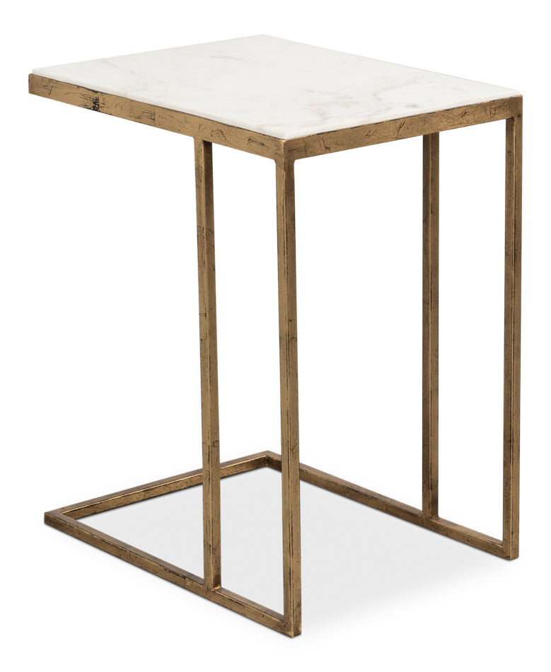 Patsy Side Table - White Marble by Sarreid Ltd - view 6