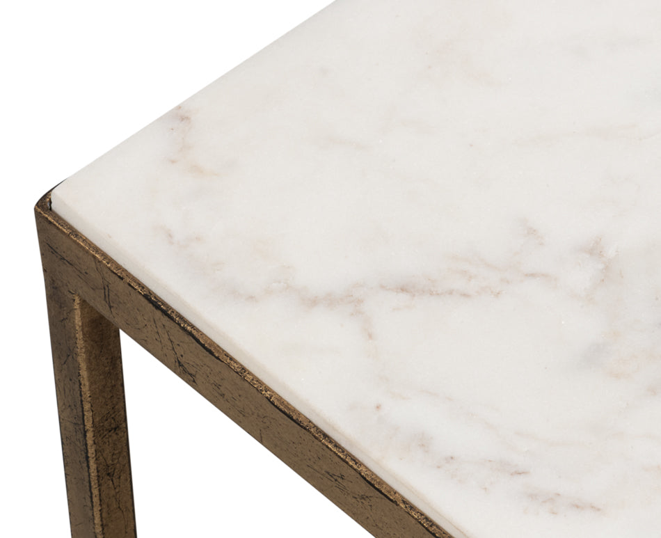 Patsy Side Table - White Marble by Sarreid Ltd - view 8