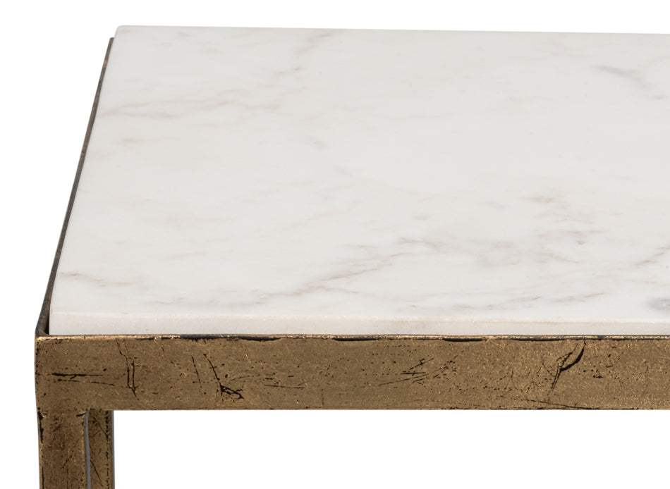 Patsy Side Table - White Marble by Sarreid Ltd - view 9