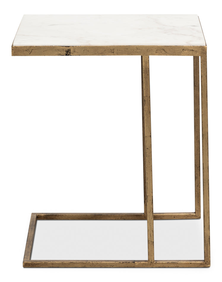 Patsy Side Table - White Marble by Sarreid Ltd - view 2