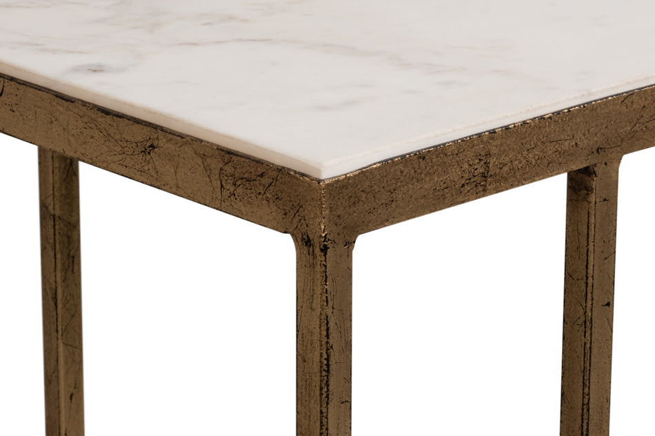 Patsy Side Table - White Marble by Sarreid Ltd - view 4
