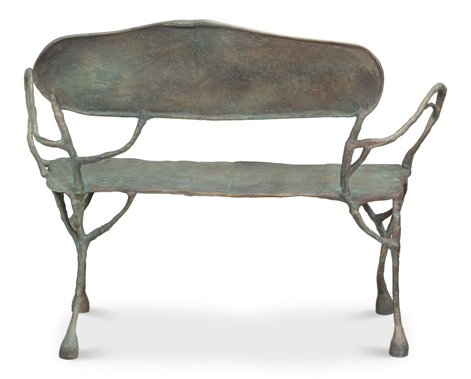 Verdigris Metal Bench by Sarreid Ltd - view 8
