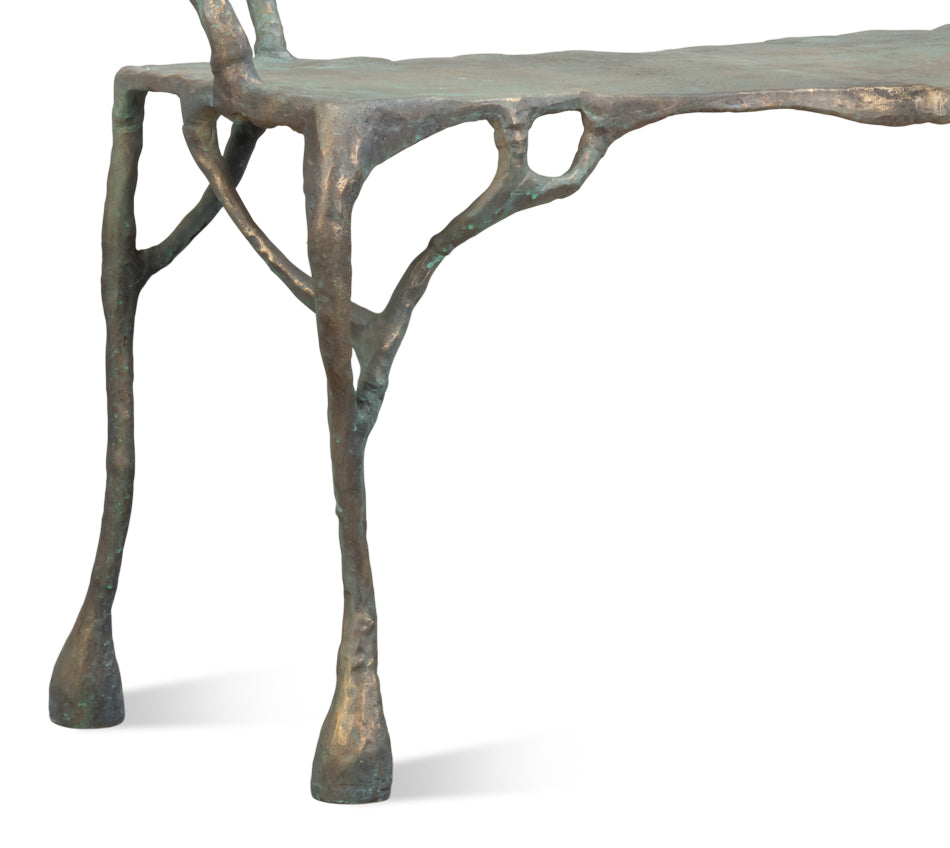 Verdigris Metal Bench by Sarreid Ltd - view 10