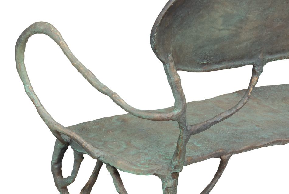 Verdigris Metal Bench by Sarreid Ltd - view 11