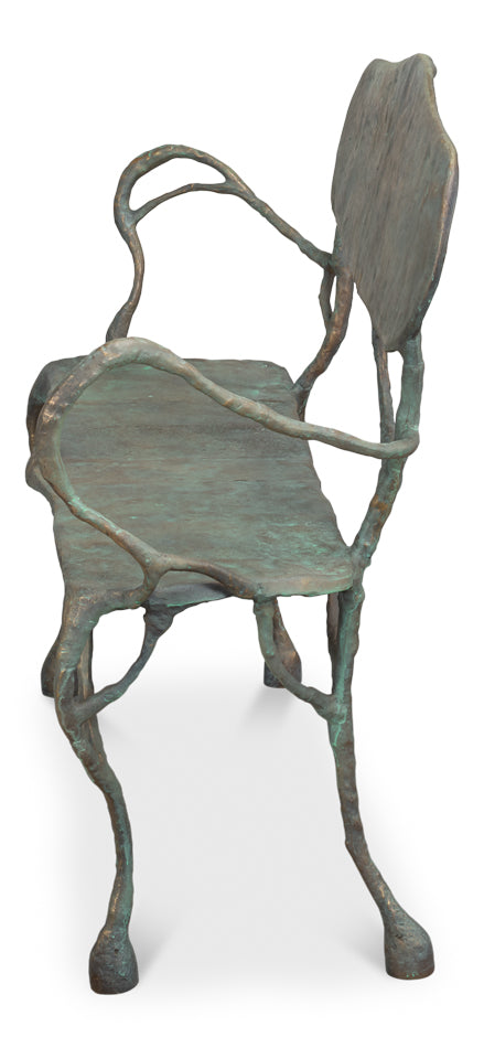 Verdigris Metal Bench by Sarreid Ltd - view 3