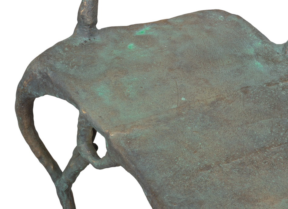 Verdigris Metal Bench by Sarreid Ltd - view 5