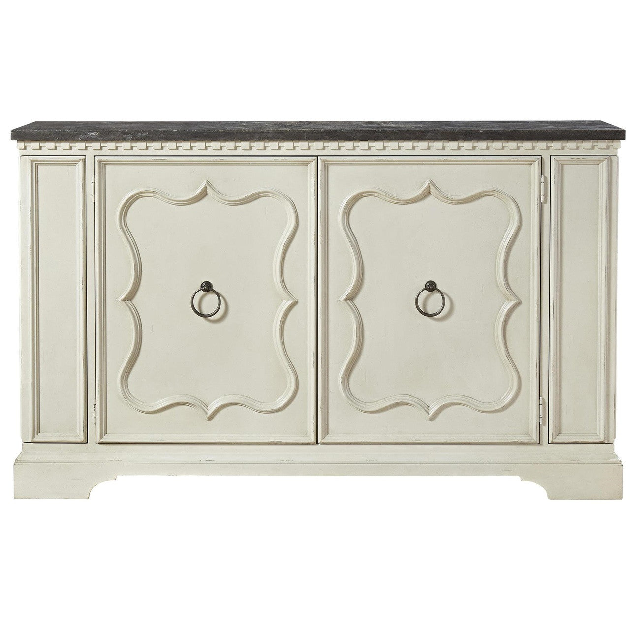 Sojourn French Country White Buffet Credenza with Bluestone Top