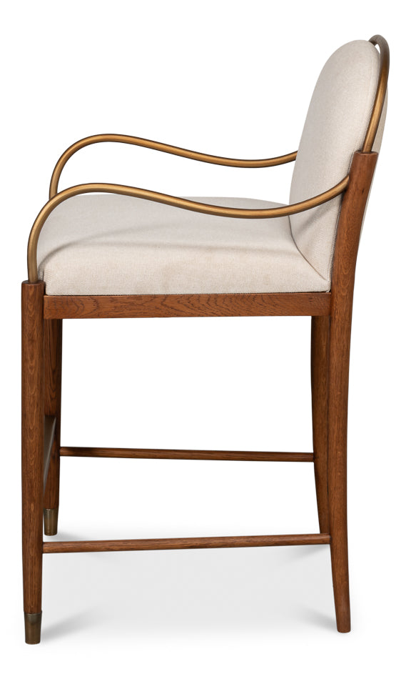 Auden Counter Stool, White by Sarreid Ltd - view 3