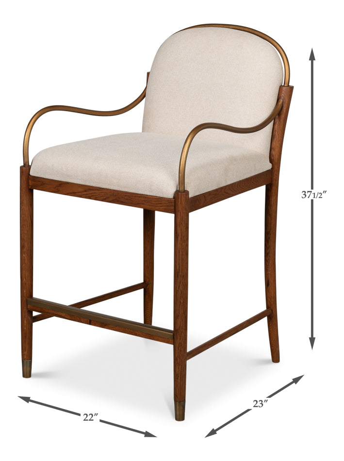 Auden Counter Stool, White by Sarreid Ltd - view 7