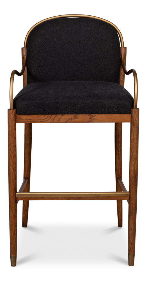 Auden Bar Stool, Black by Sarreid Ltd - view 2