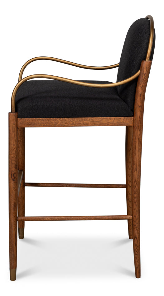 Auden Bar Stool, Black by Sarreid Ltd - view 3