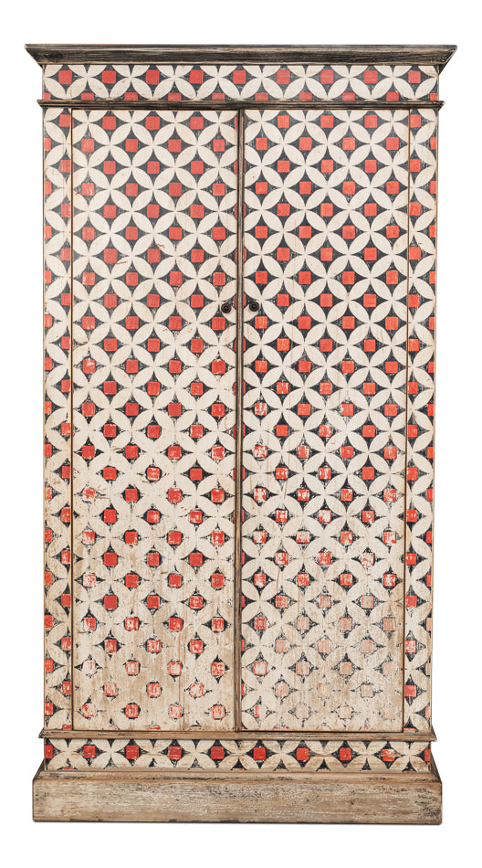 Marrakesh Red Painted Cabinet by Sarreid Ltd - view 2