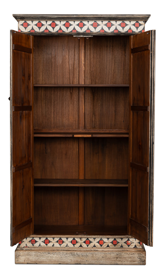 Marrakesh Red Painted Cabinet by Sarreid Ltd - view 3