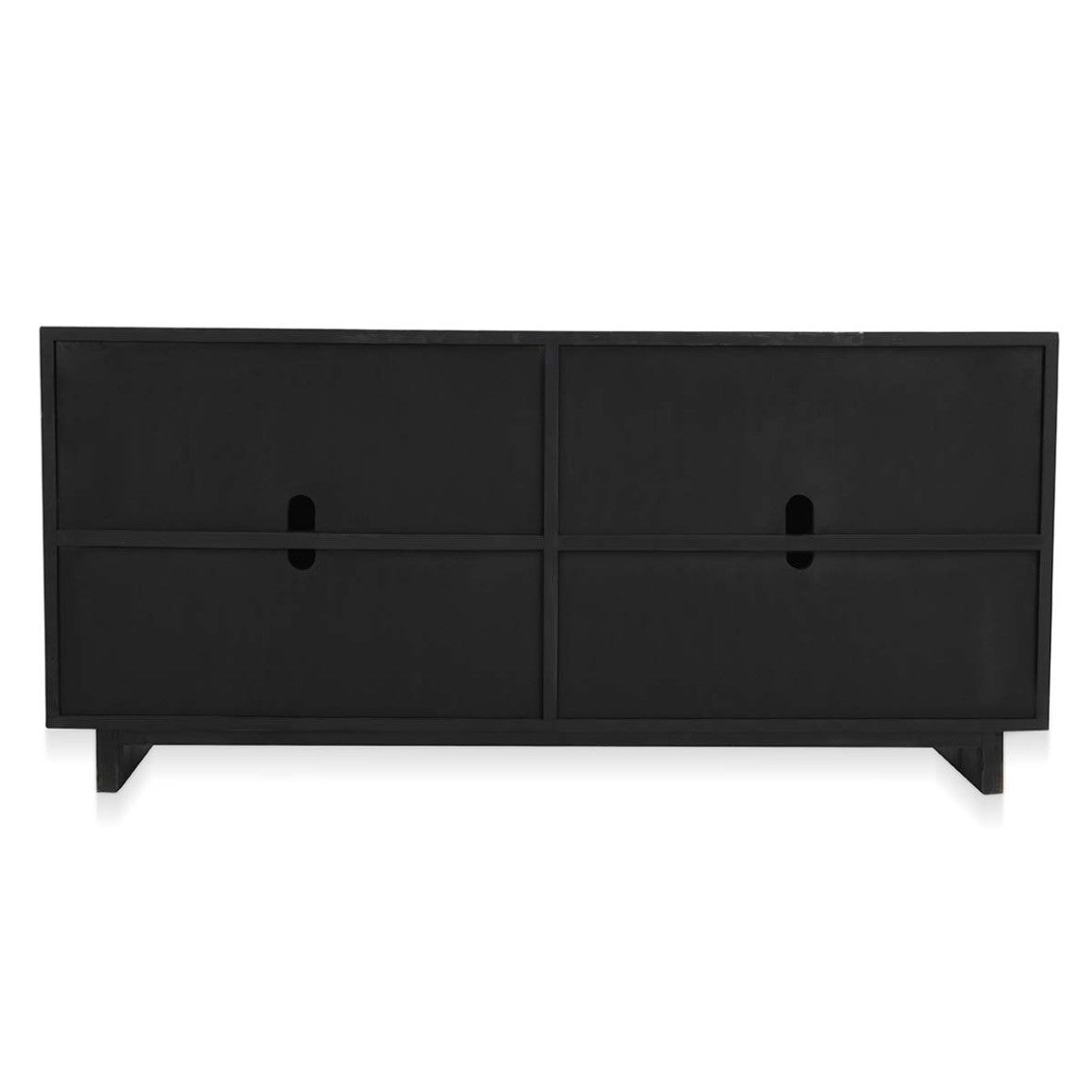 Anton Reclaimed Wood 4-Door Sideboard in Black