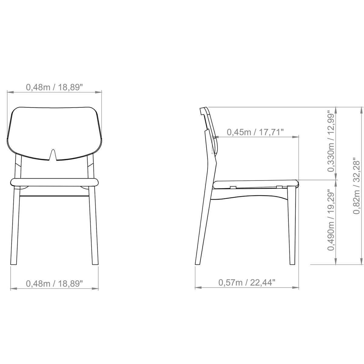 Beth Dining Chair Nogal, Shimmy Black Vinyl by Urbia - detail 12