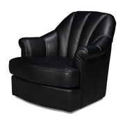 Scoth Swivel Chair In Distilled Lthr,Blk by Sarreid Ltd