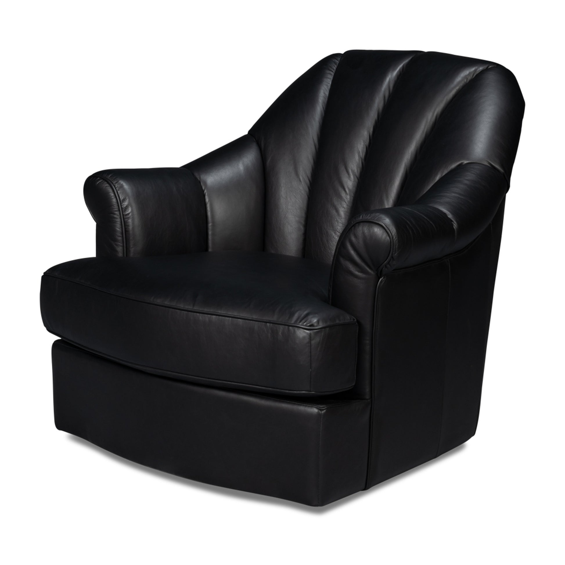 Scoth Swivel Chair In Distilled Lthr,Blk by Sarreid Ltd