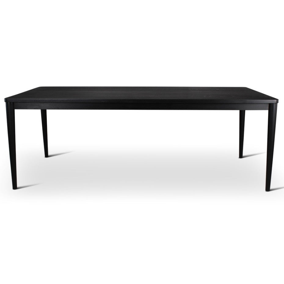 Aria Teak Outdoor Dining Table in Black 86"