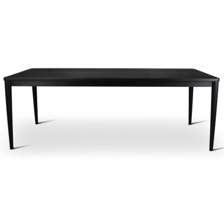 Aria Teak Outdoor Dining Table in Black 86"
