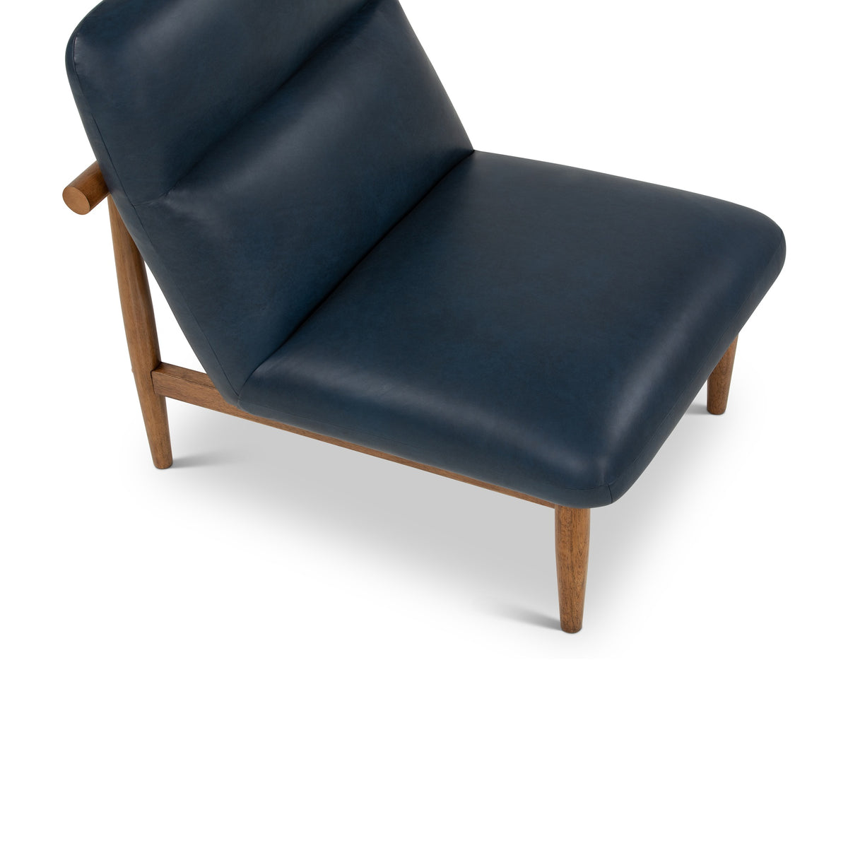 Hudson Leather Accent Chair Dark Oak, Oxford Blue by Urbia - detail 7