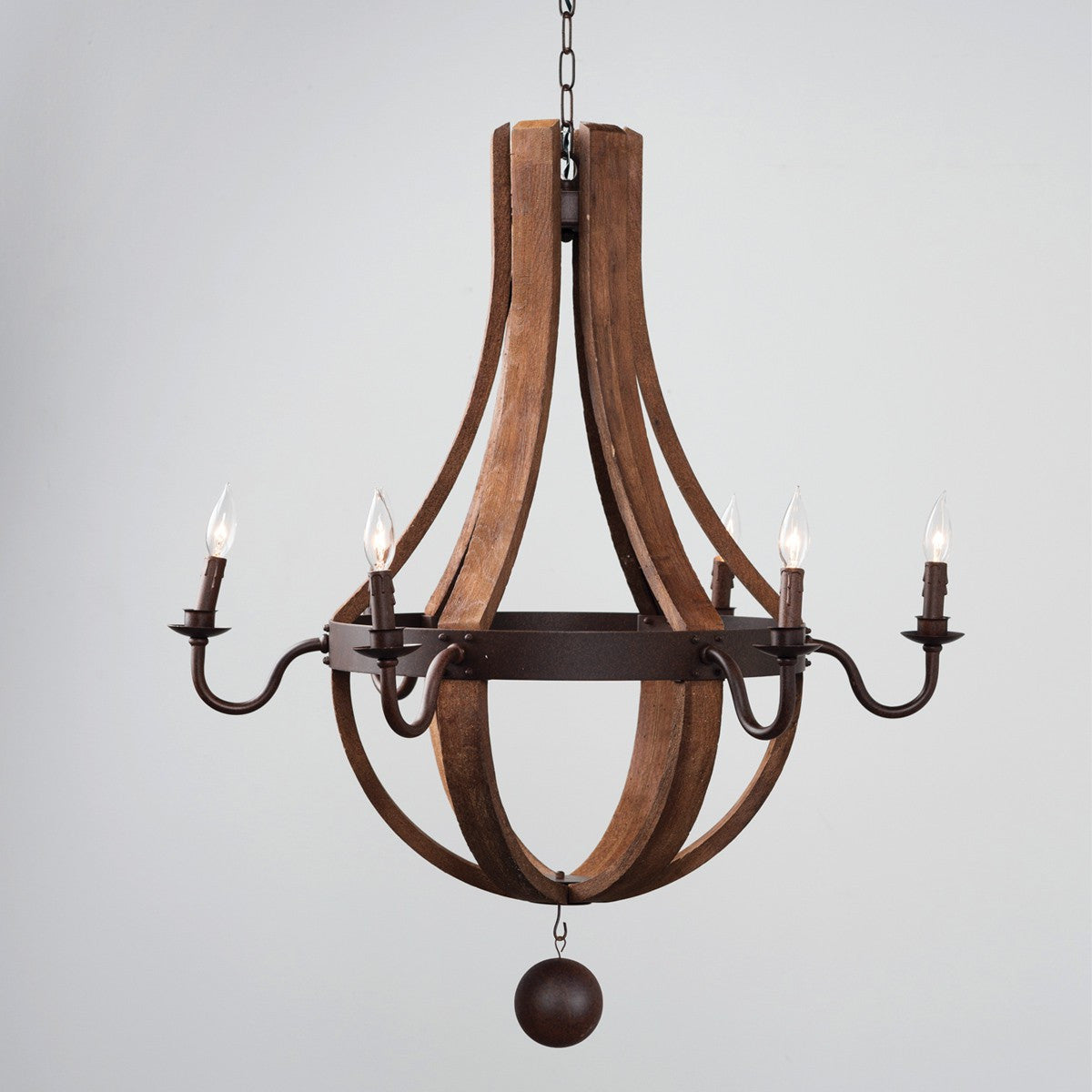 Bordeaux 35" Wine Barrel Chandelier