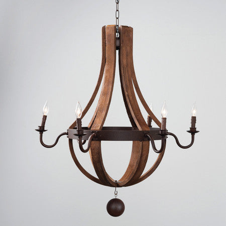 Bordeaux 35" Wine Barrel Chandelier