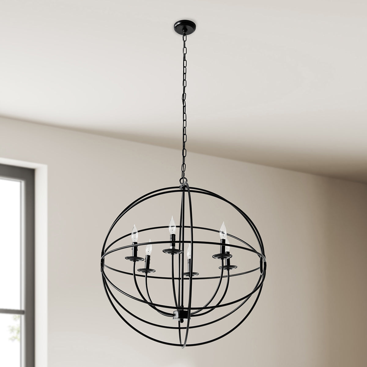 Derince Chandelier - Black - Large