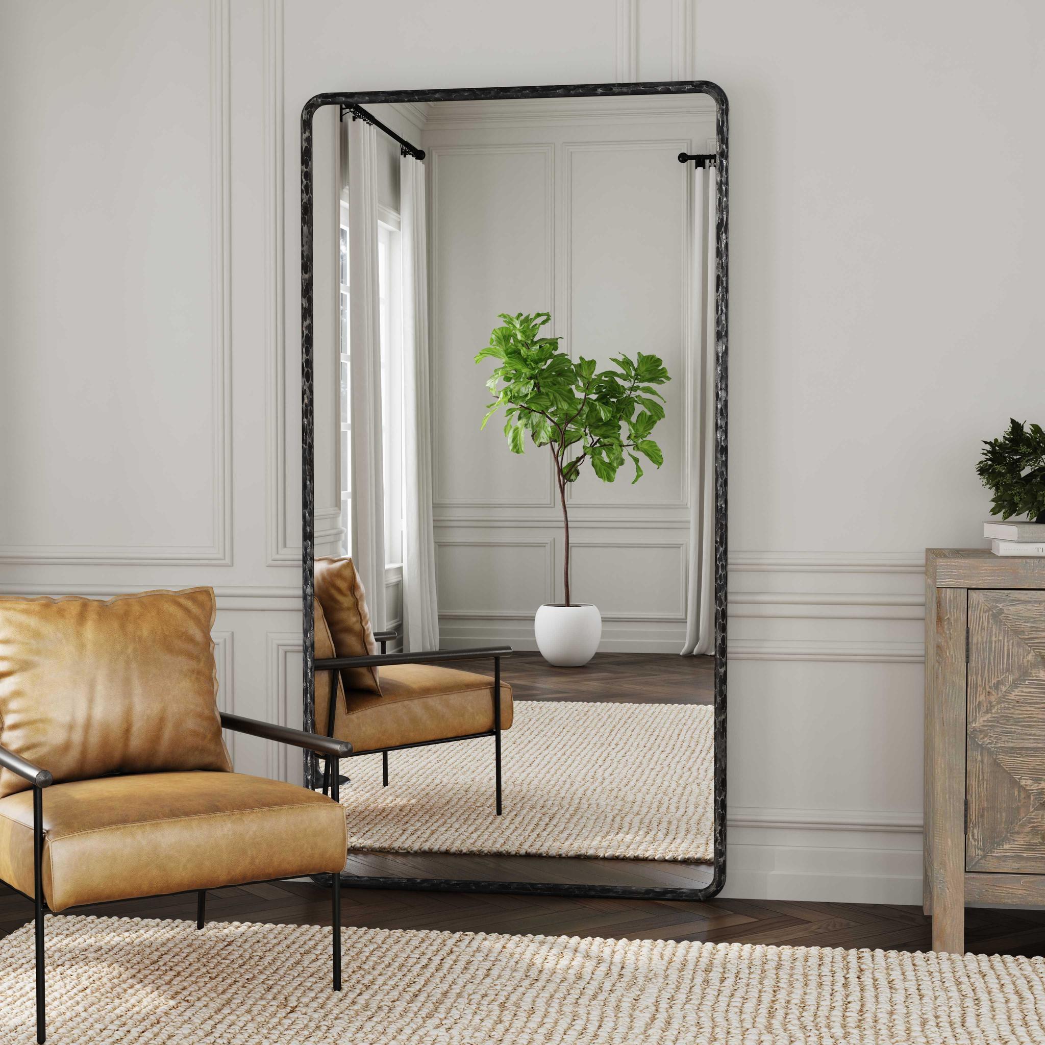 Howell 78" Floor Mirror - Hammered Metal