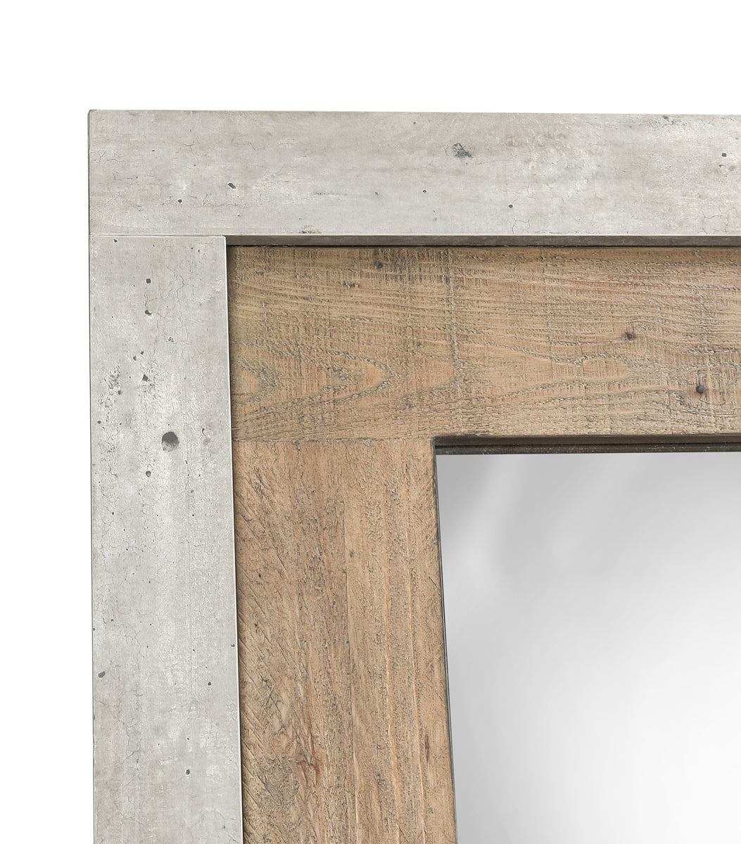 Charlotte Floor Mirror - Weathered Cement - Natural/Gray